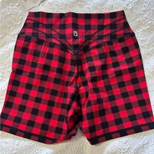 ISO Red and Black Plaid Bike Shorts